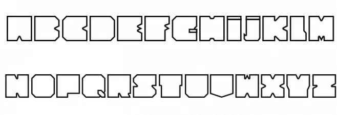 Cubesity outline Schriftart Groß