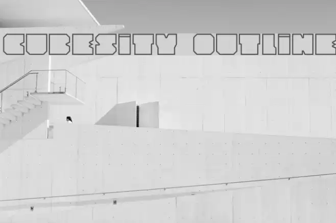 Cubesity outline Font examples