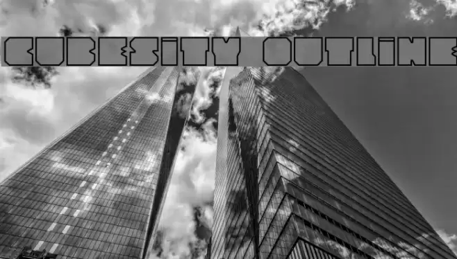 Cubesity outline Font examples