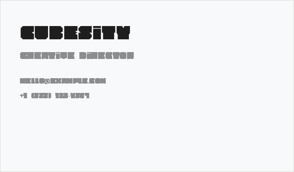 Cubesity Business Card