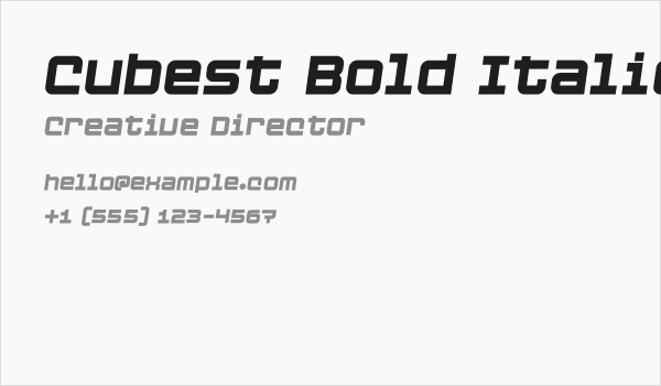 Cubest Bold Italic Business Card