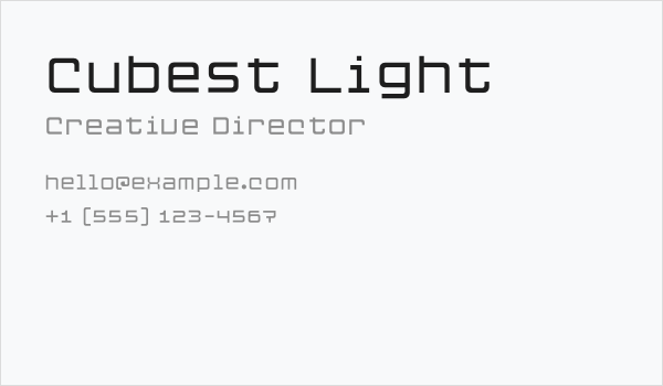 Cubest Light Business Card