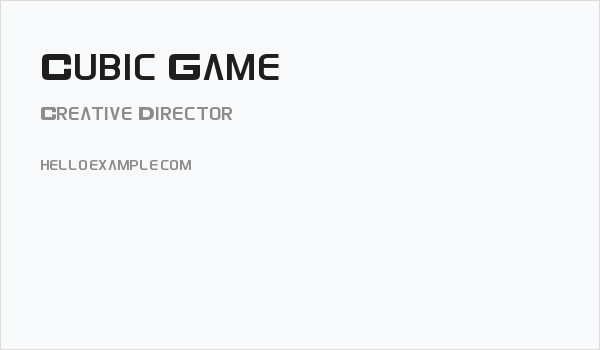 Cubic Game Business Card