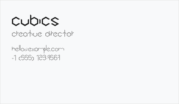 Cubics Business Card