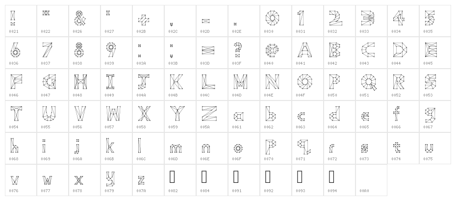 Cubism Connect Regular Character Map