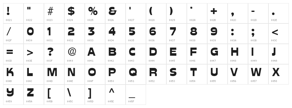 Cuckoo Regular Character Map