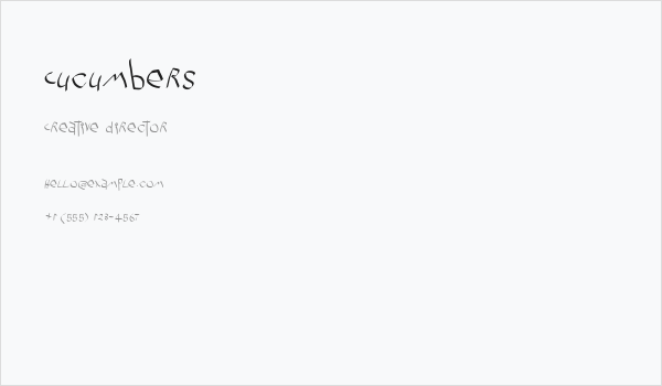 Cucumbers Business Card