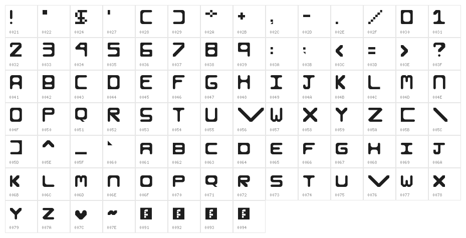 Cuddles Regular Character Map