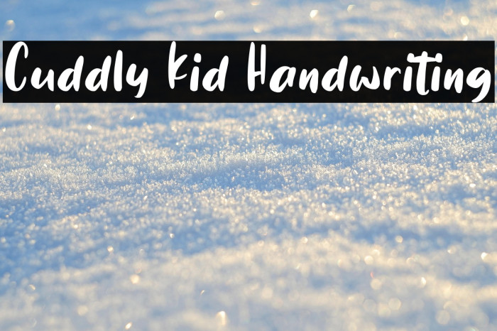 Cuddly Kid Handwriting Example 1