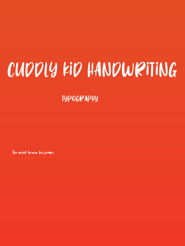 Cuddly Kid Handwriting Poster
