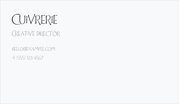 Cuivrerie Business Card