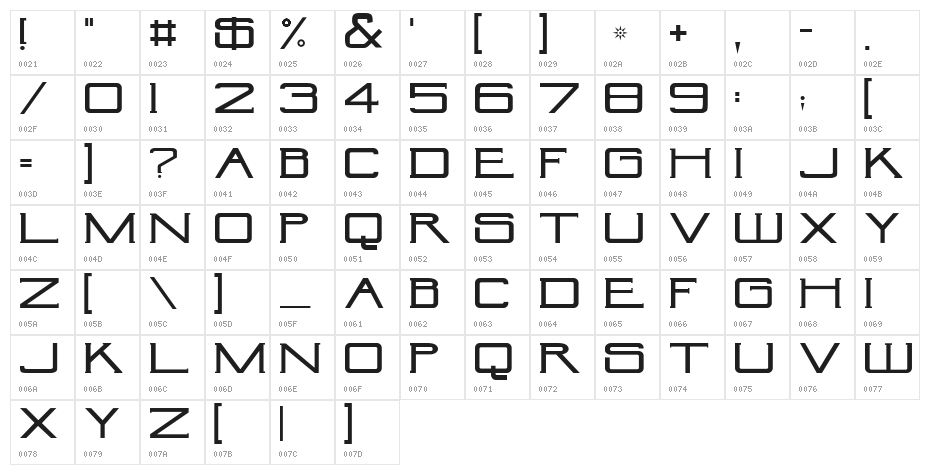 CultLove Regular Character Map