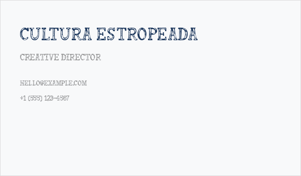 Cultura Estropeada Business Card
