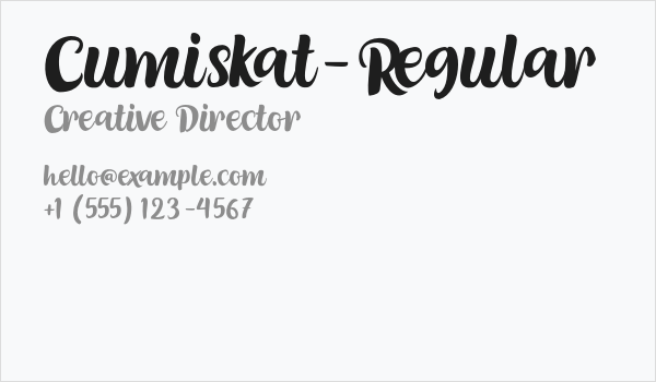 Cumiskat-Regular Business Card