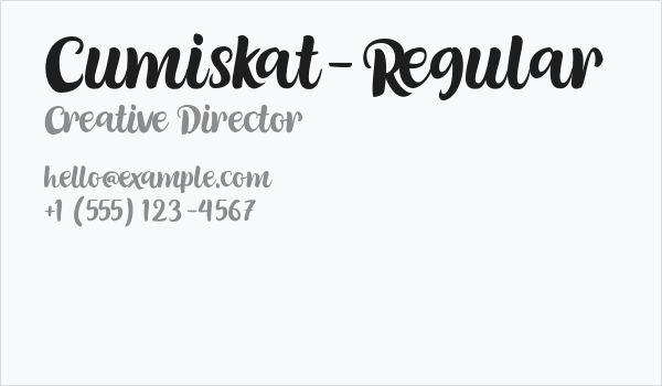Cumiskat-Regular Business Card
