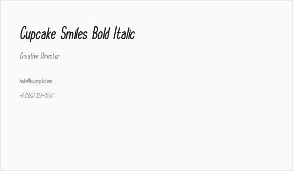 Cupcake Smiles Bold Italic Business Card