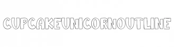 CupcakeUnicornOutline  Frei Schriftart Herunterladen