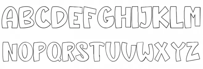 CupcakeUnicornOutline フォント 大文字