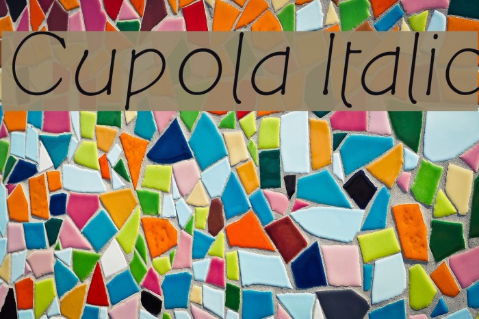 Cupola Italic Font examples
