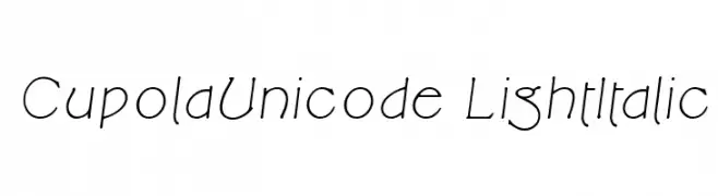 CupolaUnicode LightItalic  免费字体下载