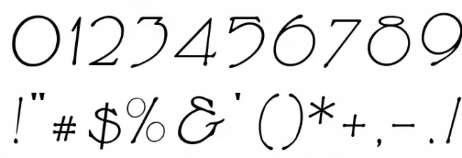 CupolaUnicode LightItalic Font OTHER CHARS