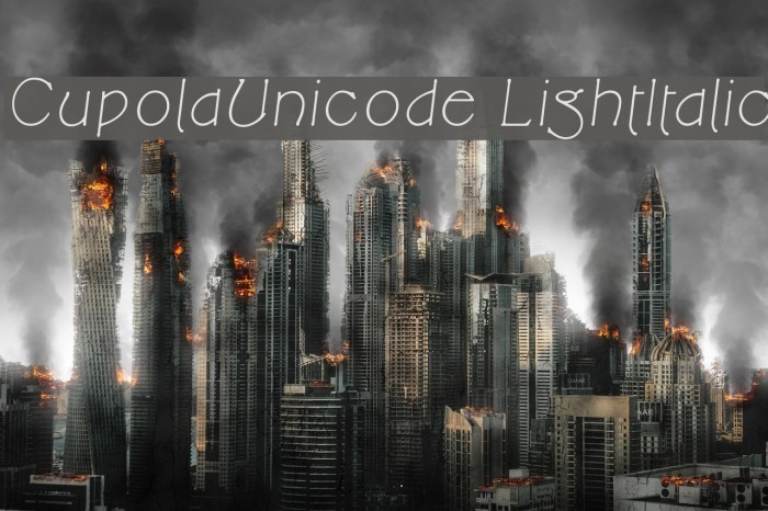 CupolaUnicode LightItalic Example 3