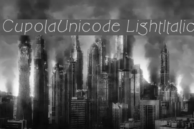 CupolaUnicode LightItalic Font examples