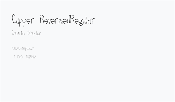 Cupper ReversedRegular Business Card