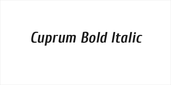 Cuprum Bold Italic Logo