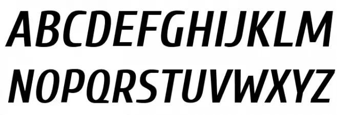Cuprum Bold Italic Caratteri MAIUSCOLE