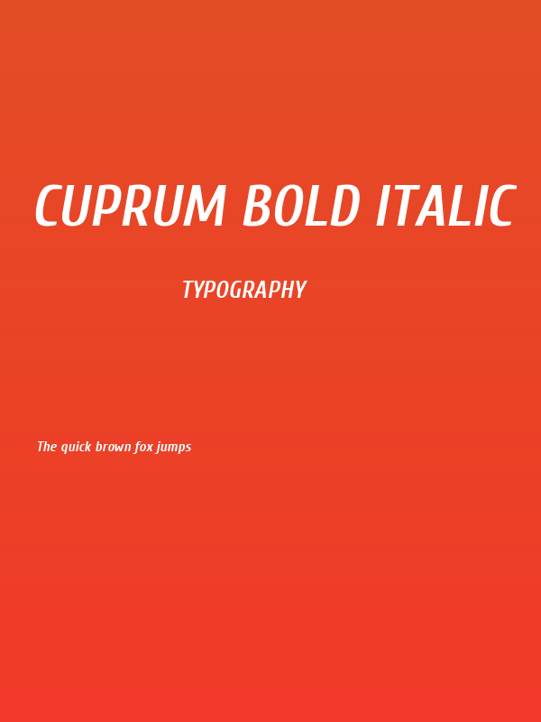 Cuprum Bold Italic Poster