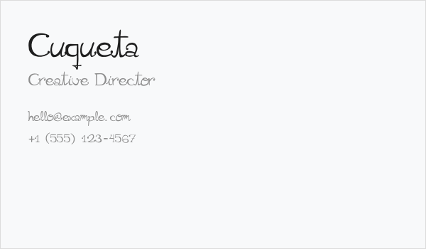 Cuqueta Business Card