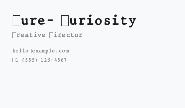 Cure- Curiosity Business Card
