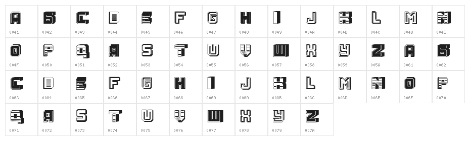Cure Regular Character Map
