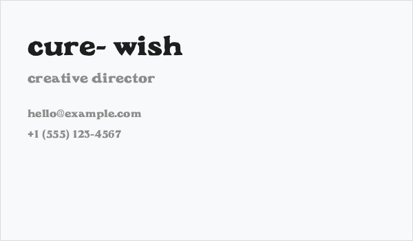 Cure- Wish Business Card