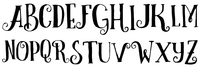 Curely Font LOWERCASE