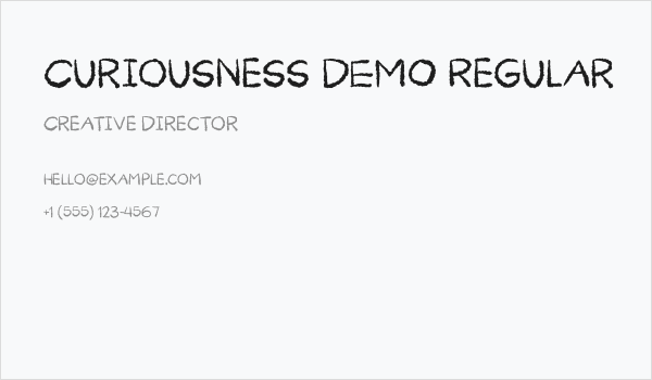 Curiousness DEMO Regular Business Card