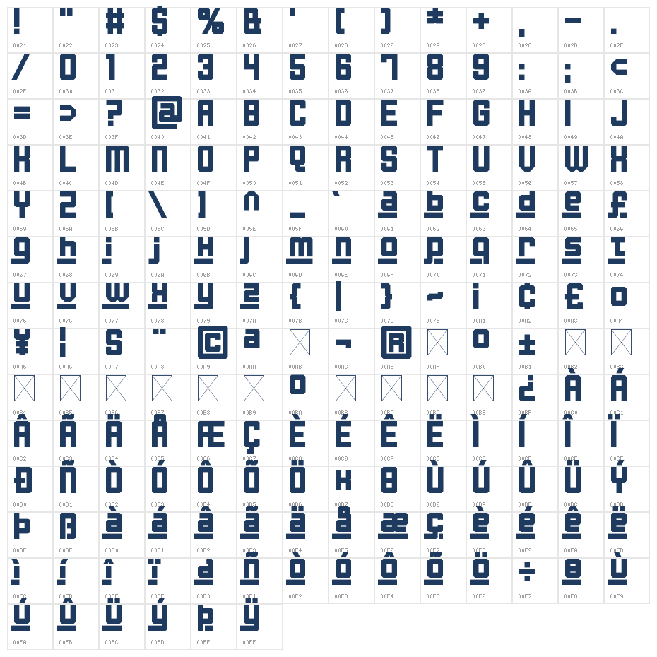 Curitiba Regular Character Map
