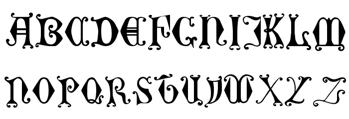 Curled Serif Font LOWERCASE