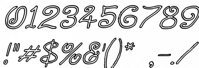 Curlmudgeon Hollow Italic Font OTHER CHARS