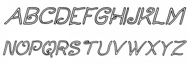 Curlmudgeon Hollow Italic फ़ॉन्ट अपरकेस