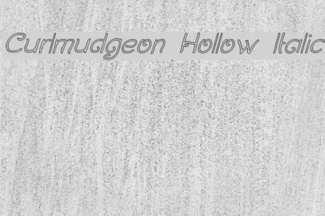 Curlmudgeon Hollow Italic Font examples