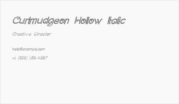 Curlmudgeon Hollow Italic Business Card
