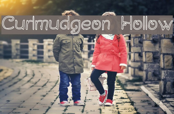 Curlmudgeon Hollow Font examples