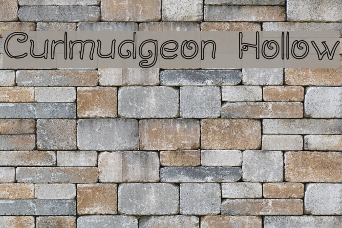 Curlmudgeon Hollow Font examples
