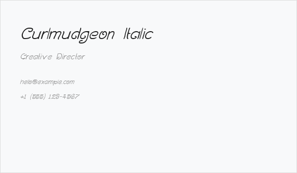 Curlmudgeon Italic Business Card