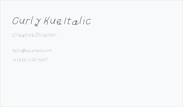 Curly Kue Italic Business Card