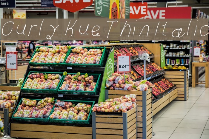 Curly Kue Thin Italic Font examples