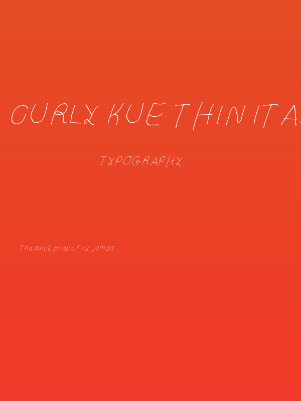 Curly Kue Thin Italic Poster