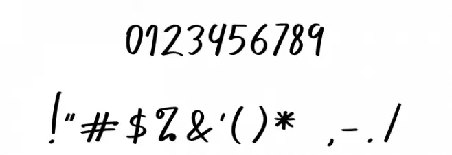 Curly Millie フォント その他の文字